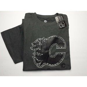 NHL Calgary Flames Hockey Mens T-Shirt  2XT 2XLT Tall Gray Black NWT